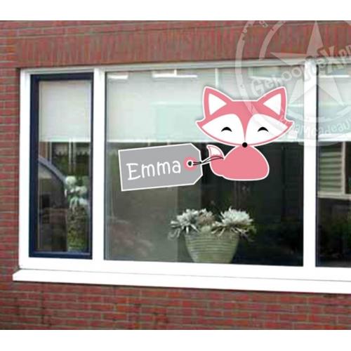 Raamsticker vos - meisje
