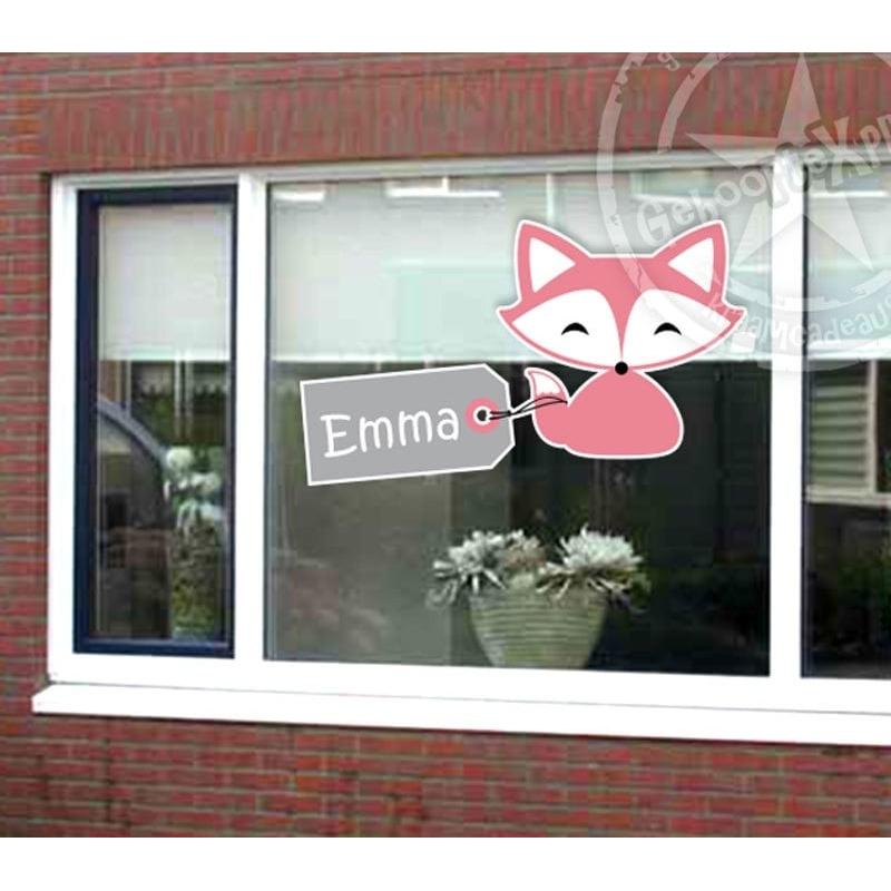Raamsticker vos - meisje