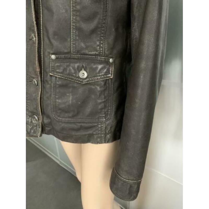 E151 Street One maat 42=L echt-leren jasje jas blazer bruin