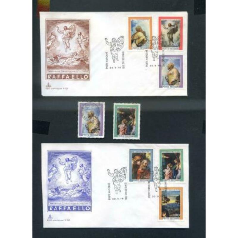 Vaticaan 8x 1e dagenvelop - 1975 t/m 1977 + div. zegels