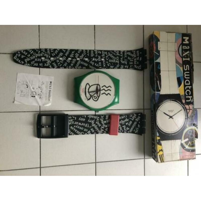 Swatch maxi cappuccino wandklok incl doos