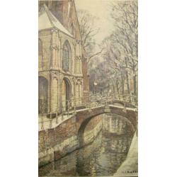 Delft ingangsportaal van de Oude Kerk - H.E. Roodenburg