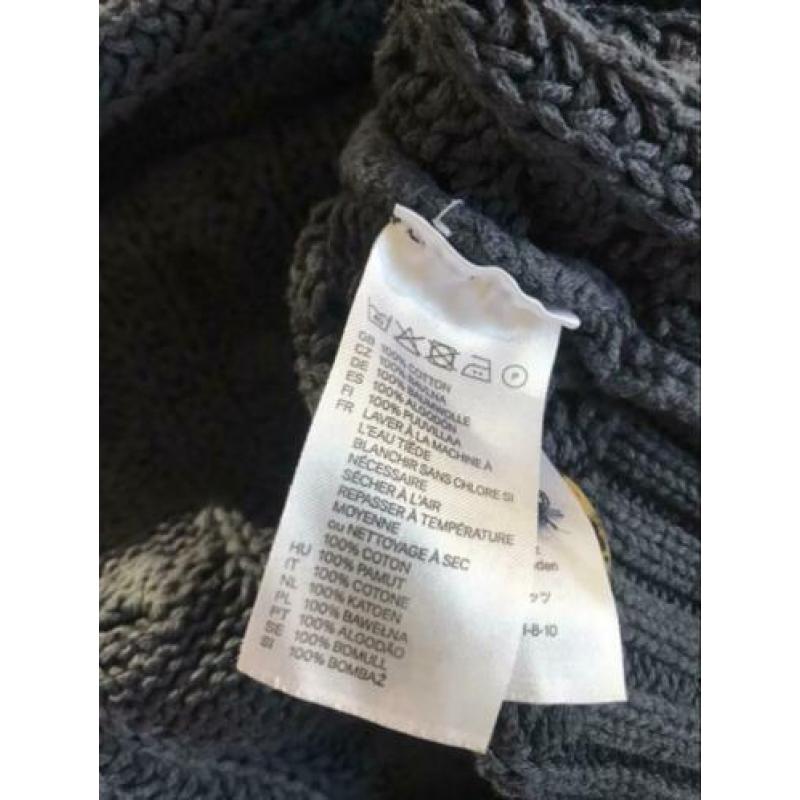H&M grijsblauw grof gebreid bolero vest S M zgan!
