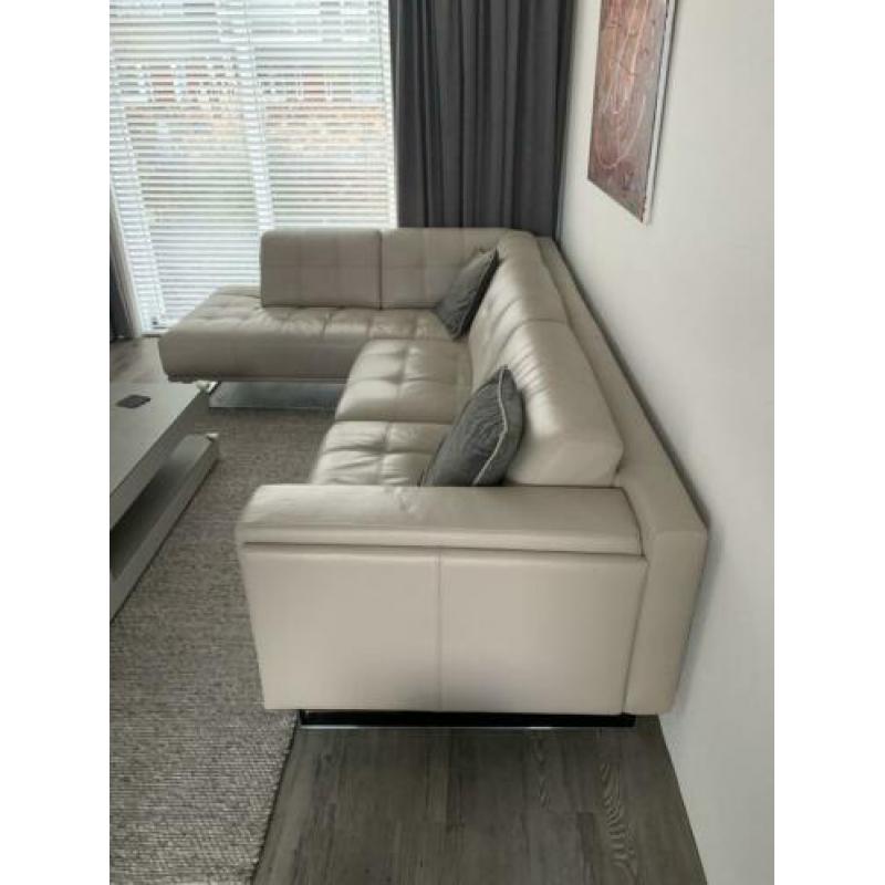 Lederen bankstel van het merk Lederland kleur Beige