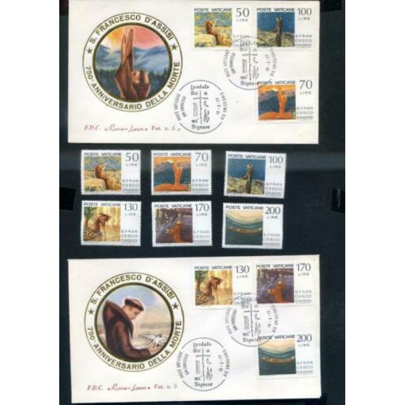 Vaticaan 8x 1e dagenvelop - 1975 t/m 1977 + div. zegels