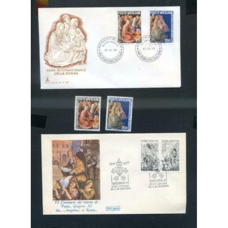 Vaticaan 8x 1e dagenvelop - 1975 t/m 1977 + div. zegels