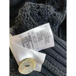H&M grijsblauw grof gebreid bolero vest S M zgan!