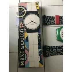 Swatch maxi cappuccino wandklok incl doos