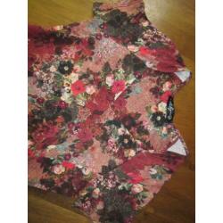 La ligna jurk M bloemen rood als nieuw