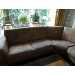 bankstel; groot hoekbankstel van leer 2.90 x 3.10