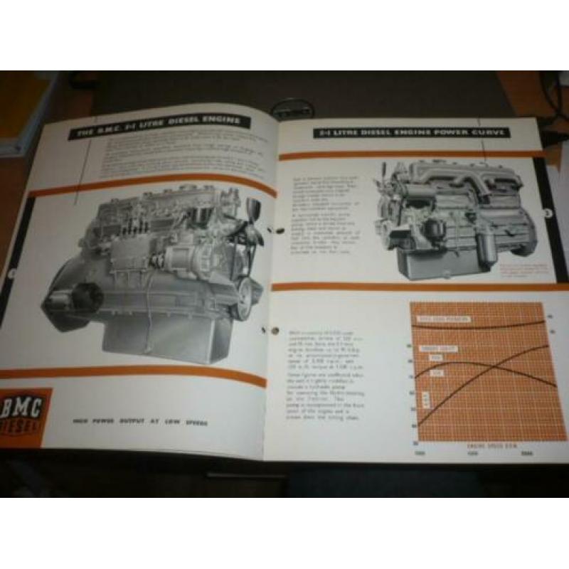 Folder BMC TRUCK Diesel Engines uit jaren 50-60