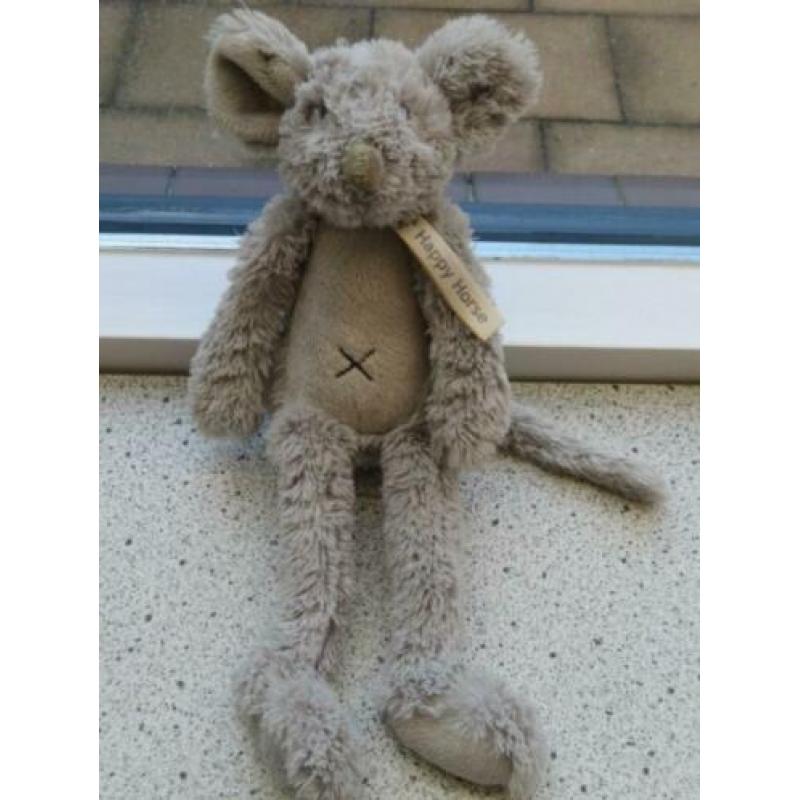 Muis Mouse Mindy merk Happy Horse zacht grijs velours
