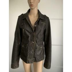 E151 Street One maat 42=L echt-leren jasje jas blazer bruin