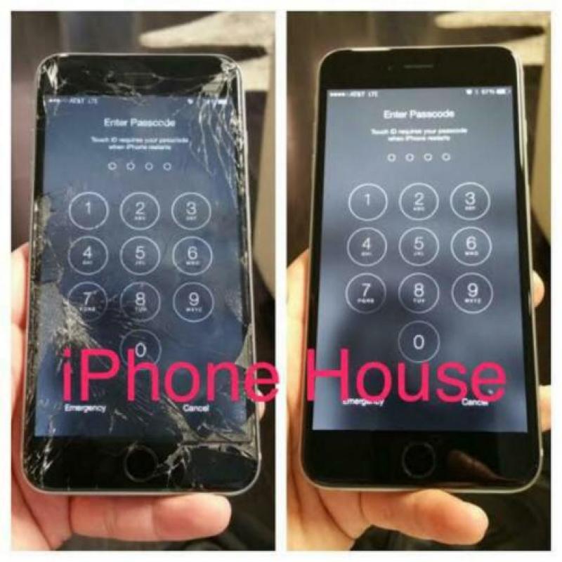Actie! iPhone scherm/glas kapot reparatie 7 6s 8 5s X 6 plus