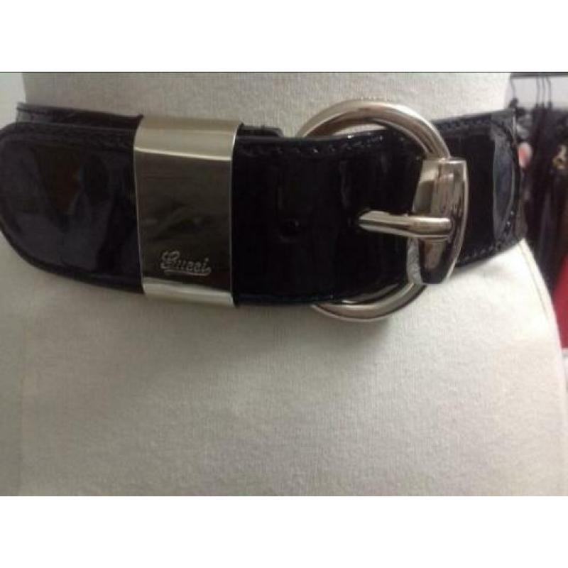 Gucci prachtige orginele zwarte lederen Riem als nieuw
