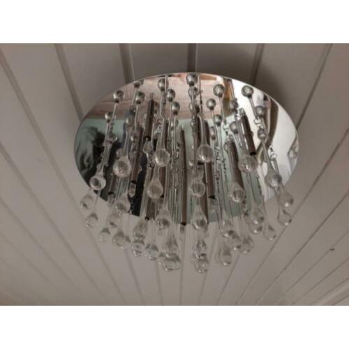 Plafondlamp met glazen pegels