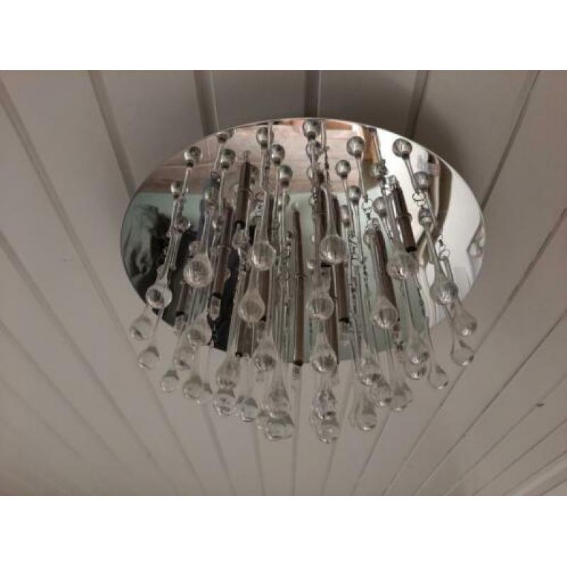 Plafondlamp met glazen pegels