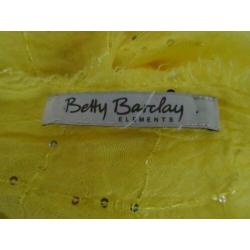 BETTY BARCLAY grote gele sjaal/pareo met pailletten.