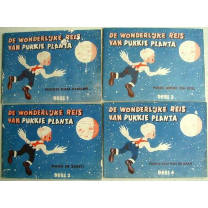 4 PUKKIE PLANTA 3D boekjes jaren 50 reclame margarine € 9,50