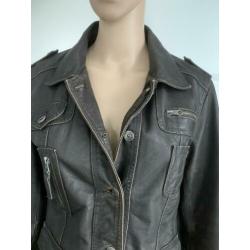 E151 Street One maat 42=L echt-leren jasje jas blazer bruin