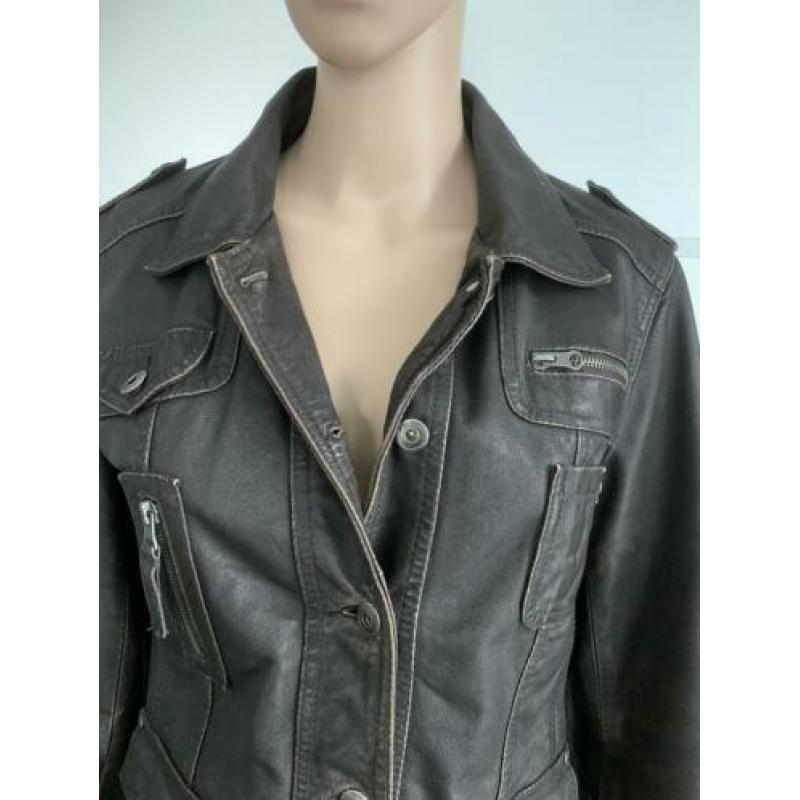 E151 Street One maat 42=L echt-leren jasje jas blazer bruin