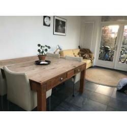 Vierkante teakhouten tafel 150x150