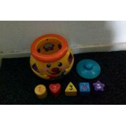 Fisher price koekjestrommel / vormenstoof met licht en gelui