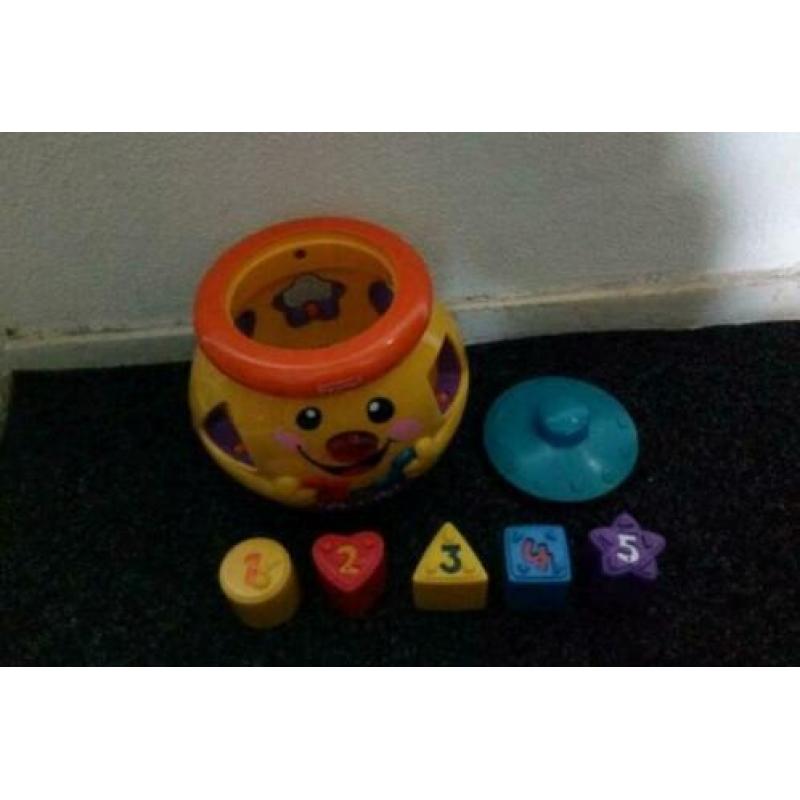 Fisher price koekjestrommel / vormenstoof met licht en gelui