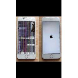iPhone 7 6s 6 5s X 8 plus barst in scherm lcd glas reparatie