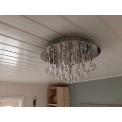 Plafondlamp met glazen pegels