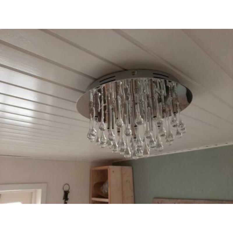 Plafondlamp met glazen pegels