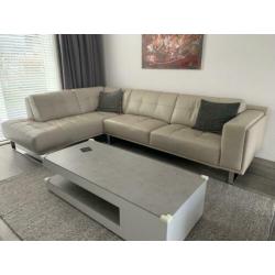 Lederen bankstel van het merk Lederland kleur Beige