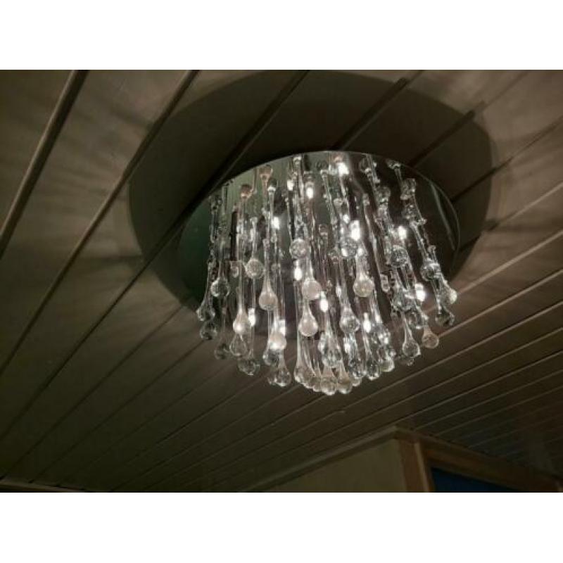 Plafondlamp met glazen pegels