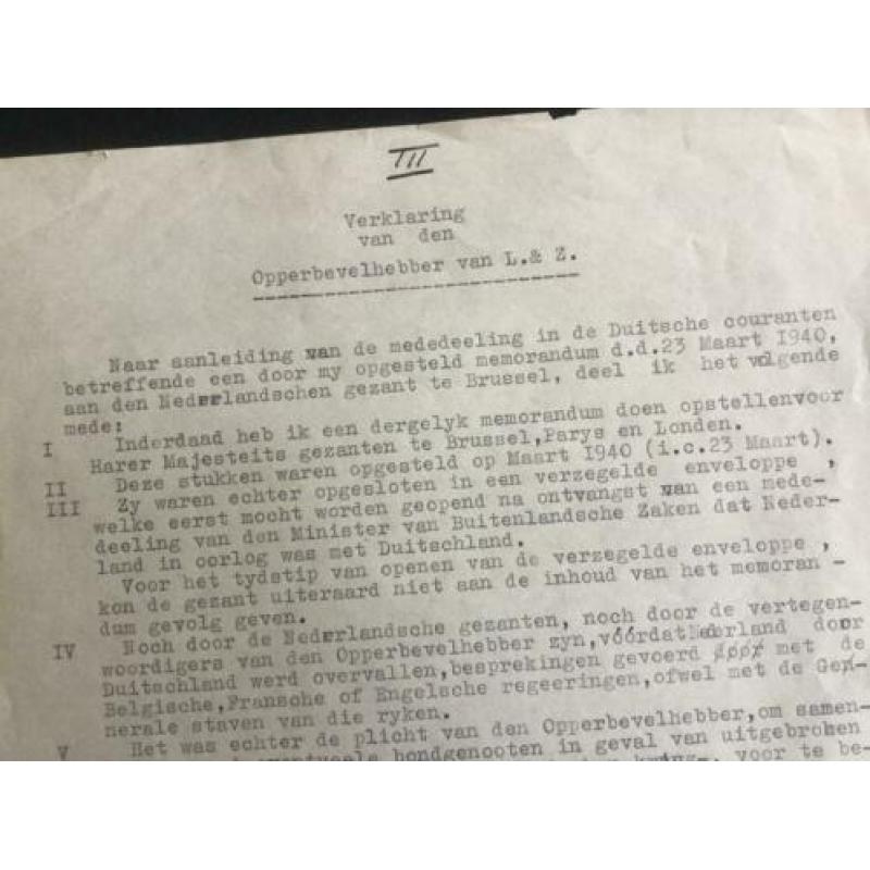 Verklaring Opperbevelhebber origineel 1940