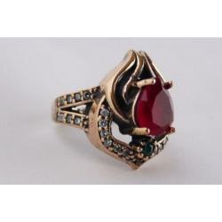 NIEUW COLLECTIE zilveren 925 design ring met granaat 568