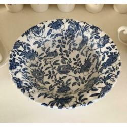 Myott Meakin sla groente schaal blauwe rozen bloemen 21,5cm