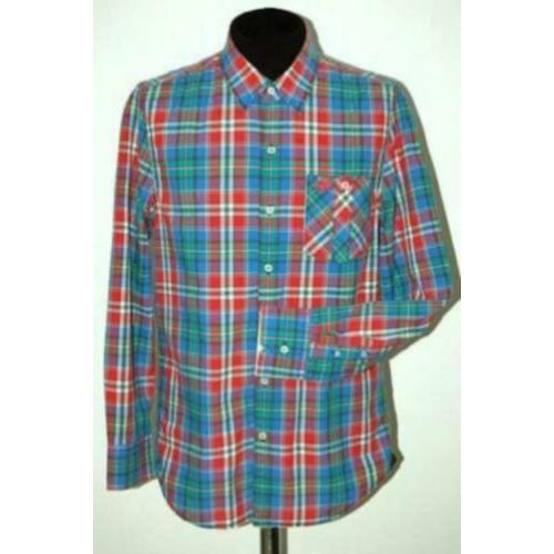 VANGUARD geruit overhemd, shirt, blauw - rood - groen, Mt. L