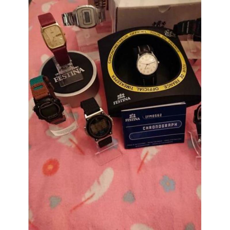Partij Vintage heren horloge elgin casio timex lcd chronogr