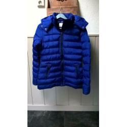 Card blauwe winterjas 176
