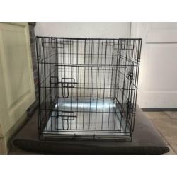 Honden Bench zwart 2 deurtjes