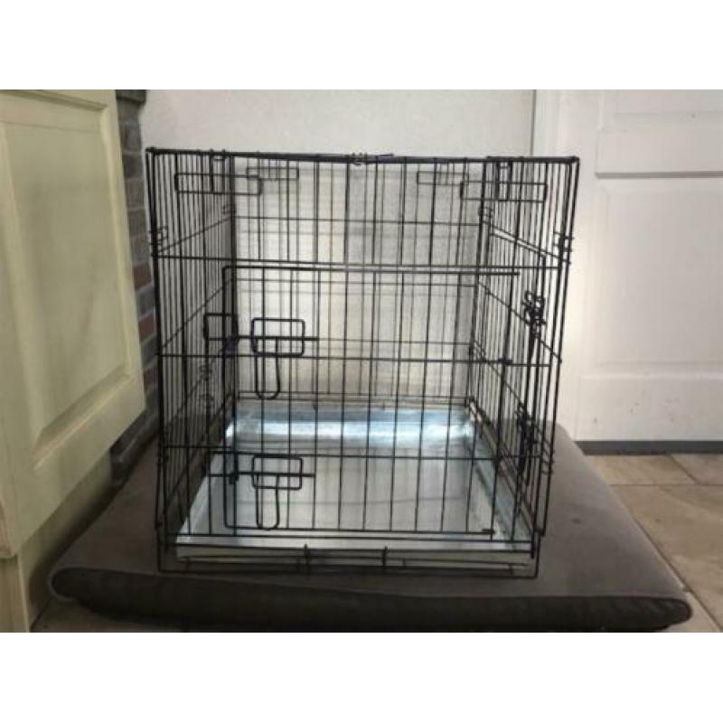 Honden Bench zwart 2 deurtjes