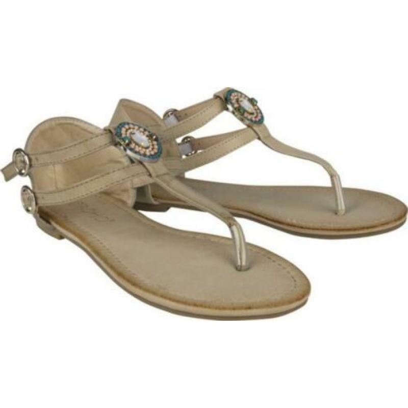 Boho style vlot groene of beige Slippers mt 40 KOOPJE