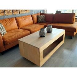 TIJDLOOS eiken salontafel met opbergruimte, óók steigerhout