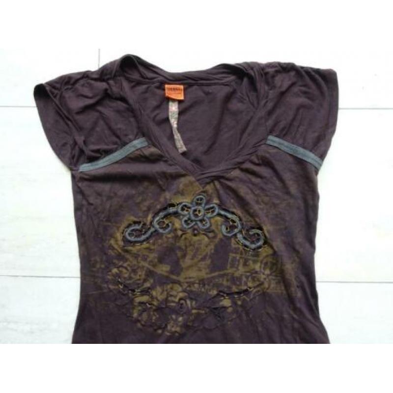 T-shirt bruin OBJECT (maat S)