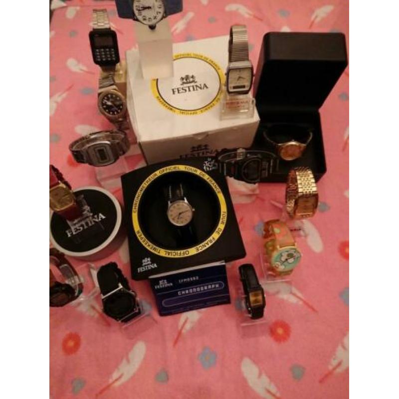 Partij Vintage heren horloge elgin casio timex lcd chronogr