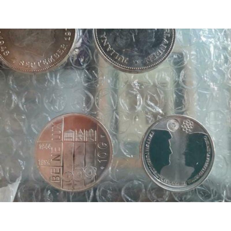 6 zilveren 10 guldens 1970 1973 1994