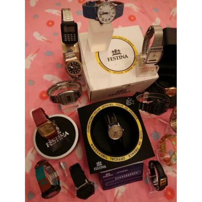 Partij Vintage heren horloge elgin casio timex lcd chronogr