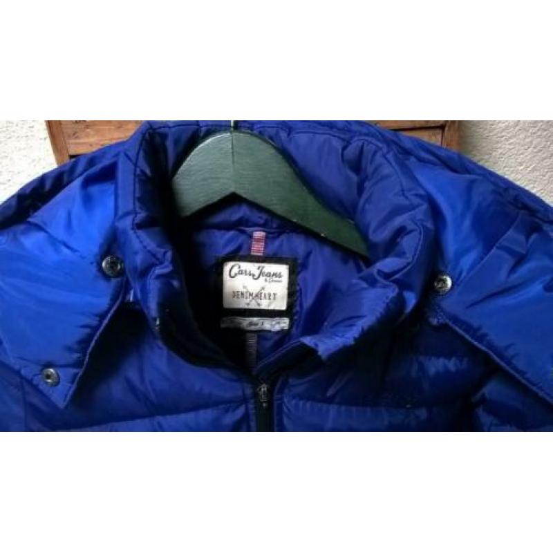 Card blauwe winterjas 176