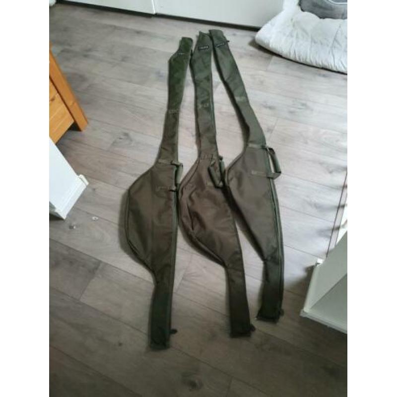3 x fox royale 13 ft hengelhoezen dik gevoerd 50 mm big pit