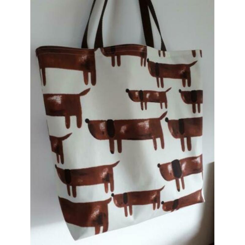 NIEUW: Teckel,Dachshund,Black & Tan etui/shopper